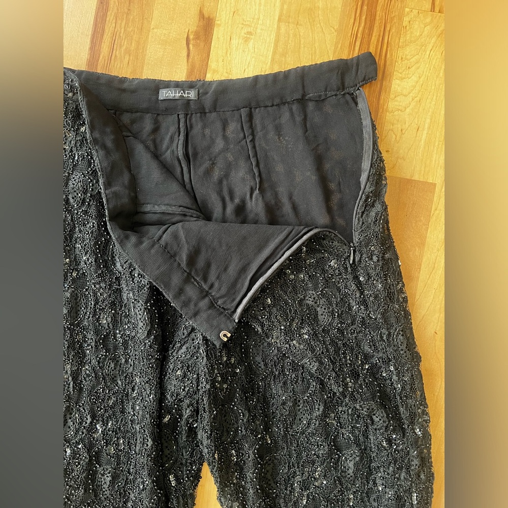 Vintage Tahari Lace Beaded and Sequin Pants - Picture 4 of 9